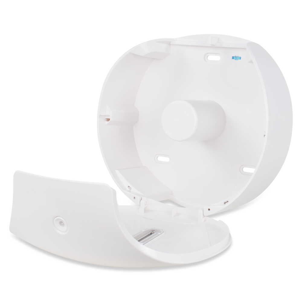XO2® White Jumbo Commercial Toilet Roll Dispenser - Single Roll Capacity