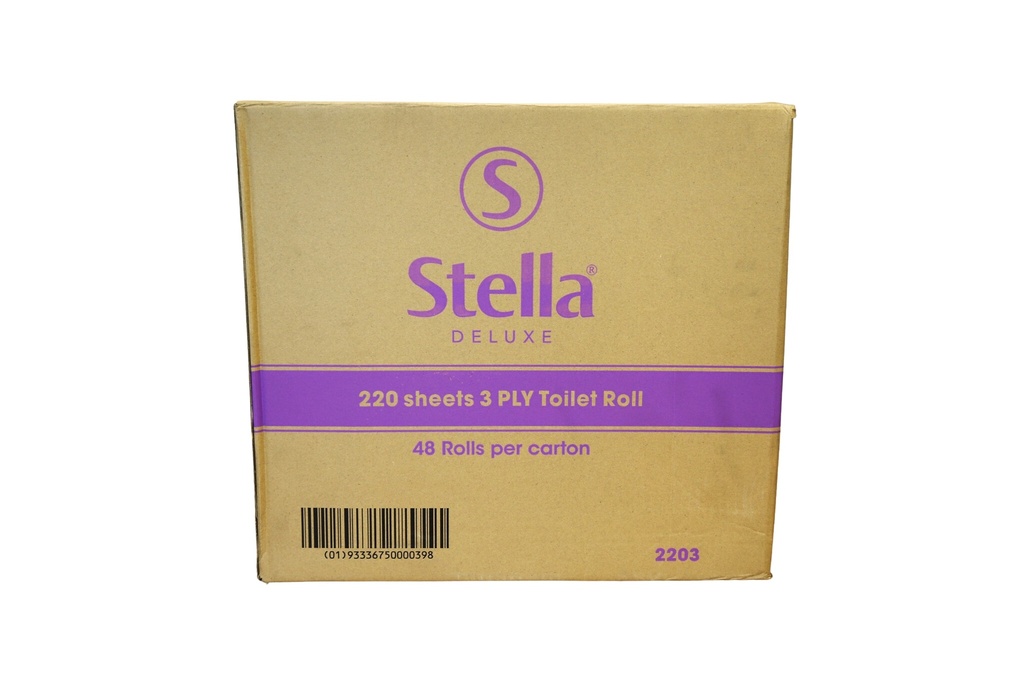 Stella Deluxe 3ply 220 Sheet Toilet Paper Rolls - Individually Wrapped