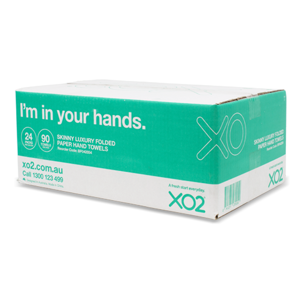 XO2® Skinny Luxury Folded Paper Hand Towels - Carton View
