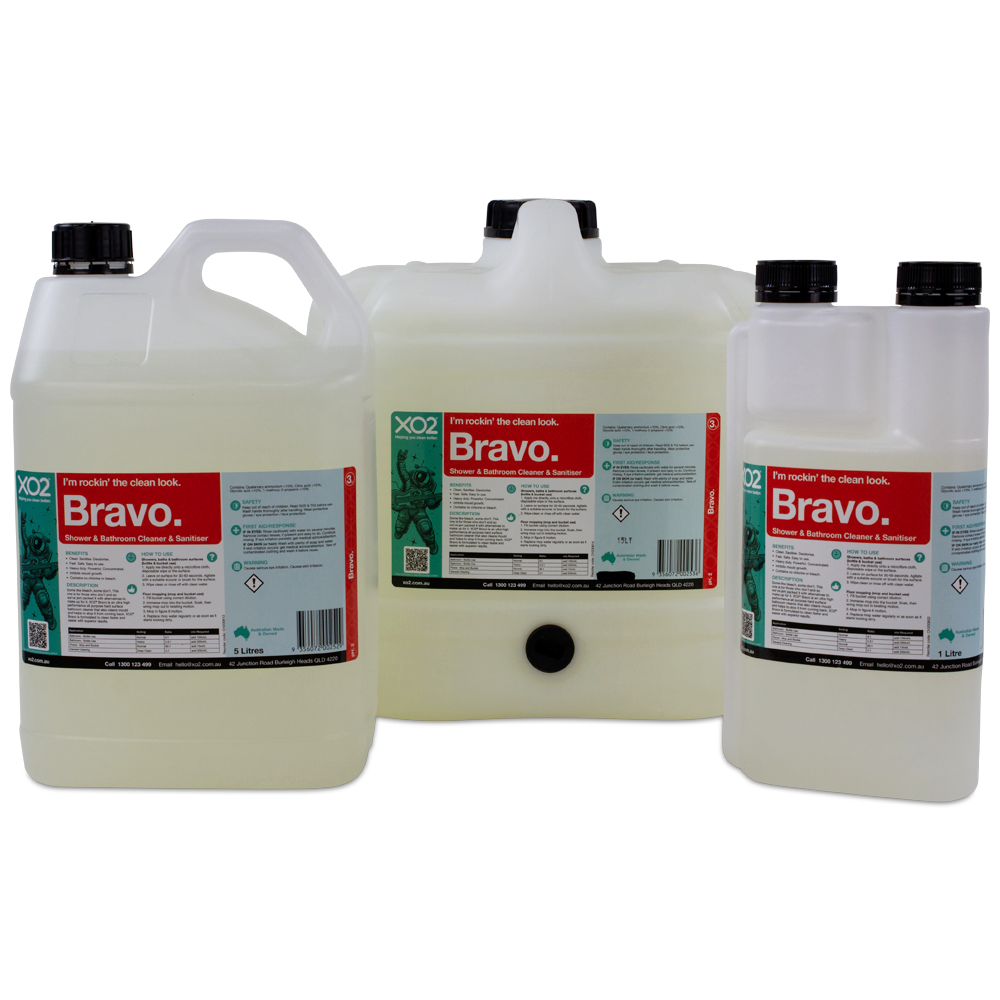 XO2® Bravo - Shower &amp; Bathroom Cleaner &amp; Sanitiser Concentrate