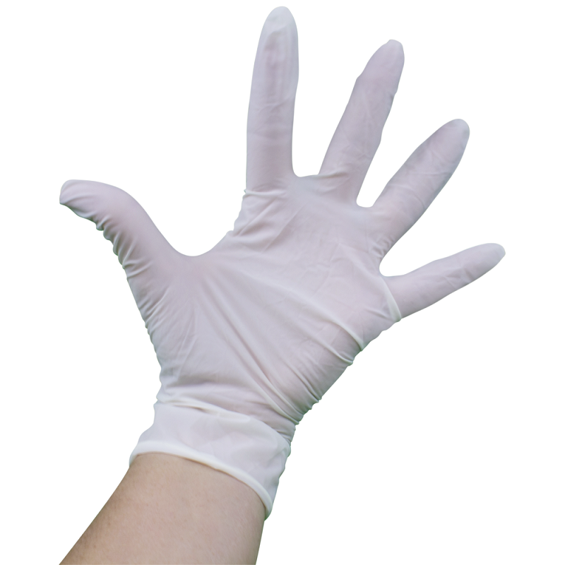 White Latex Gloves - Lightly Powdered & Disposable