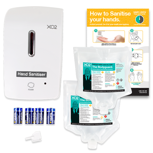 XO2® 'The Bodyguard' Touch-Free Hand Sanitiser Starter Kit