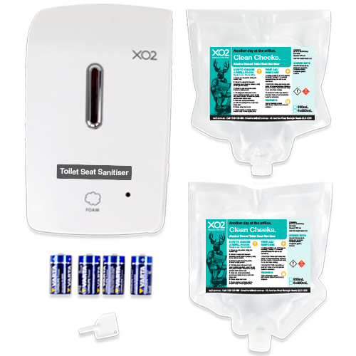 XO2® Clean Cheeks Touch-Free Toilet Seat Sanitiser Starter Kit