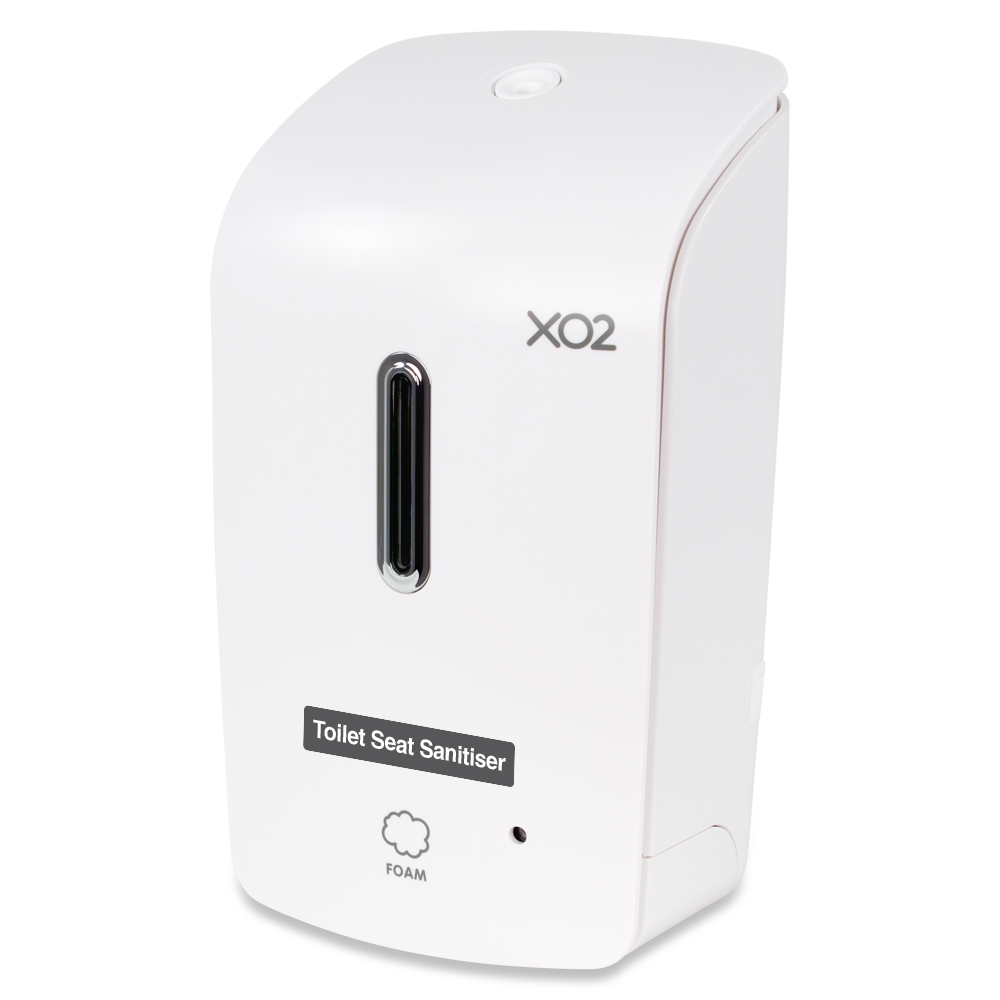 XO2® Clean Cheeks Touch-Free Toilet Seat Sanitiser Dispenser - High Capacity, Low Servicing &amp; Less Waste