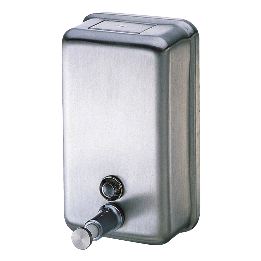 Vertical Stainless Steel Refillable Bulk-Fill Liquid Hand Soap Dispenser - 1.2L Capacity
