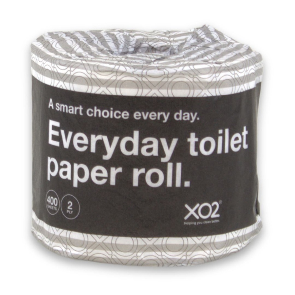 XO2® 2ply 400 Sheet Everyday Toilet Paper Rolls - Individually Wrapped