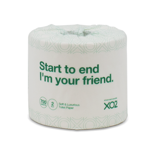 XO2® 2ply 700 Sheet Toilet Paper Rolls - Individually Wrapped