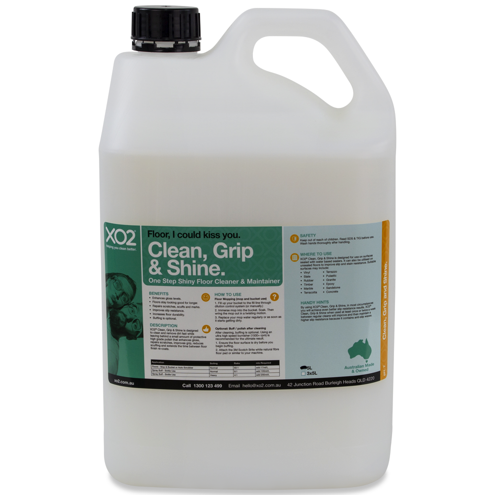 XO2® Clean, Grip &amp; Shine - The One Step Shiny Floor Cleaner &amp; Maintainer