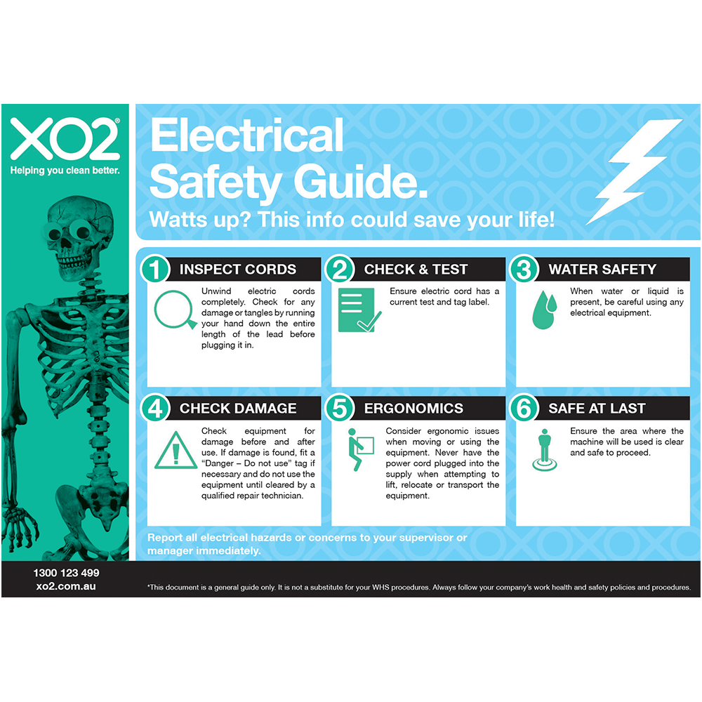 XO2® 'Electrical Safety Guide' Safety Sign - Splash Resistant