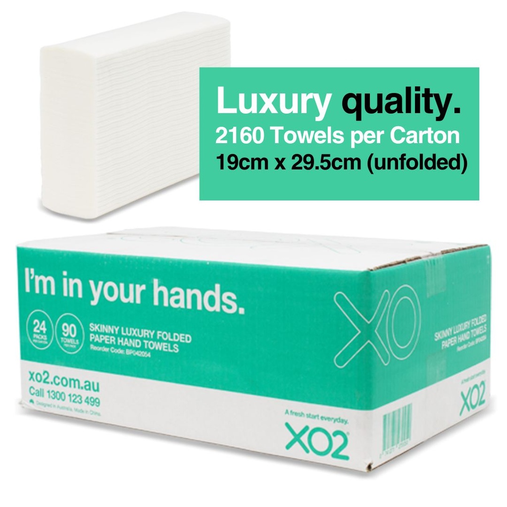 XO2® Skinny Luxury Folded Paper Hand Towels