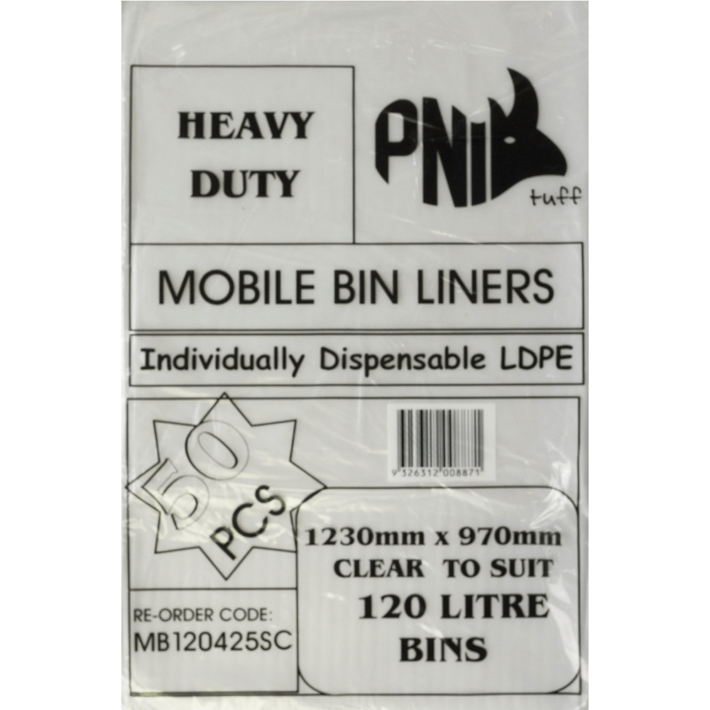 120L-140L Clear Garbage Bags - Heavy Duty