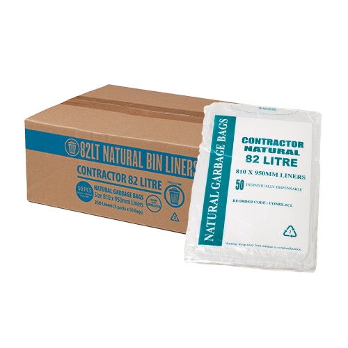 82L Opaque/Natural Garbage Bags - All Purpose (CON82LTCL)