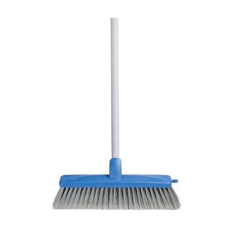 General Economical Indoor Broom With Handle - 27cm Wide, Soft Flagged Nylon Bristles