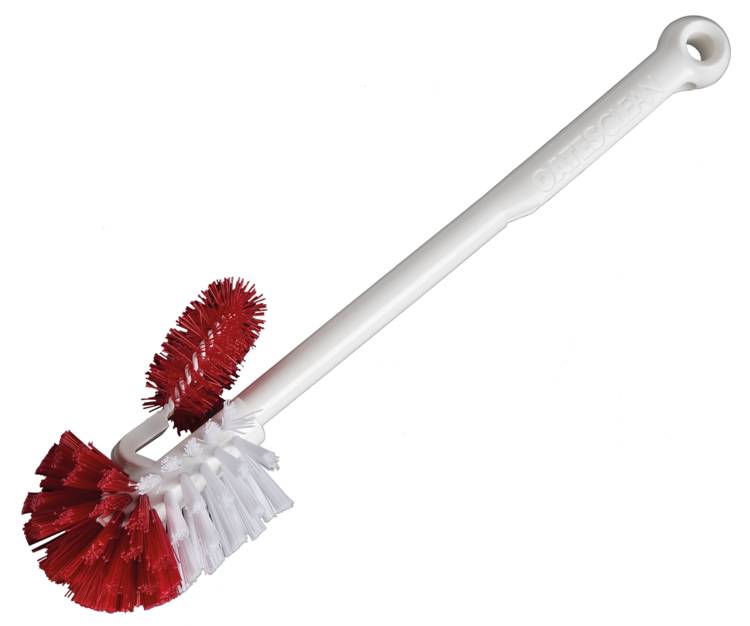 Industrial Toilet Rim Brush - Plastic, With Long Straight Handle