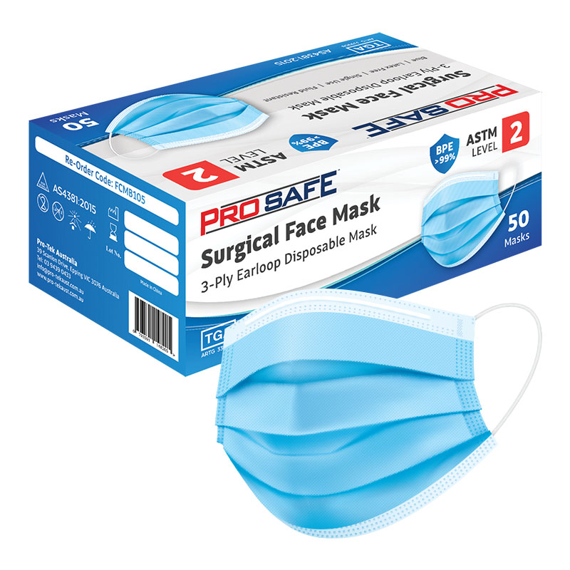 3-Ply Level 2 Surgical Face Mask - Ear Looped