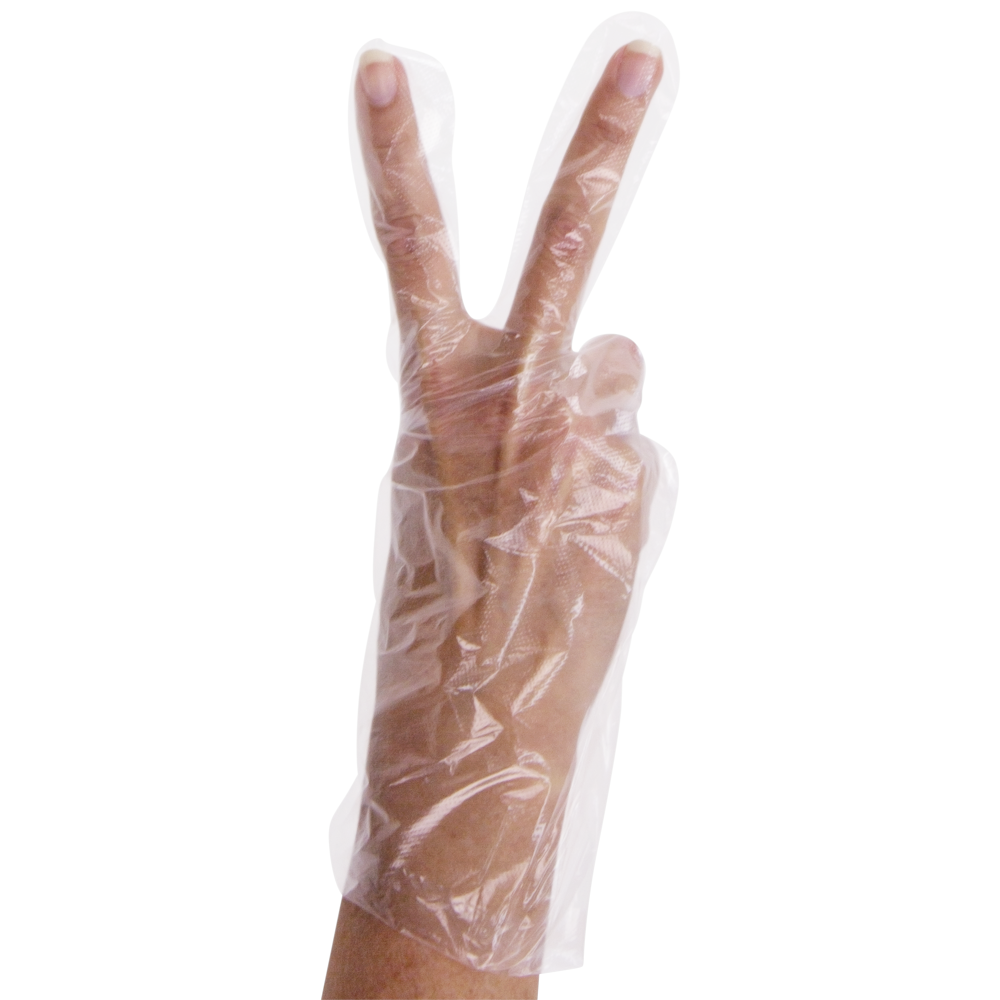 Polyethylene Disposable Gloves - Clear, Embossed