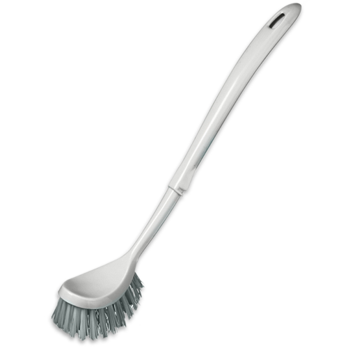 Curved toilet clearance brush