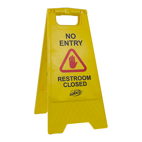 A-Frame Plastic Safety Sign - &quot;No Entry... Restroom Closed&quot;