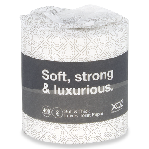 XO2® 2ply 400 Sheet Luxury Toilet Paper Rolls - Individually Wrapped