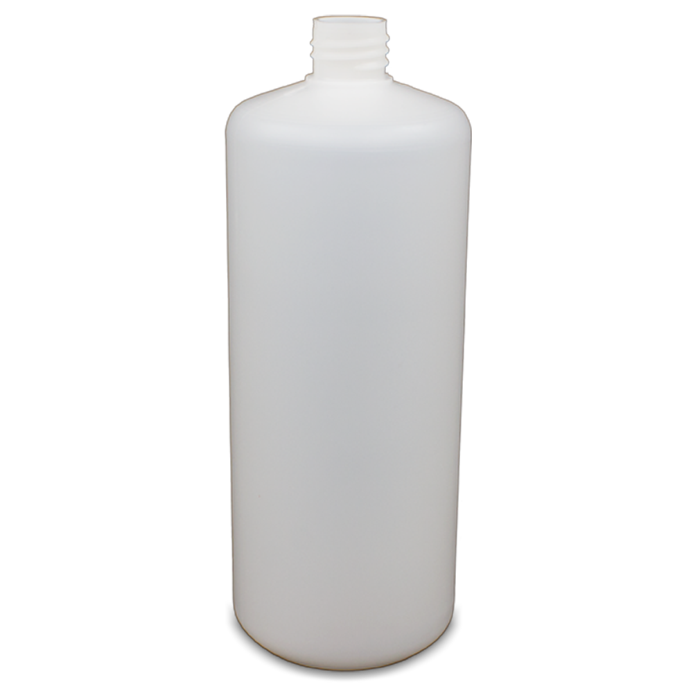 1L Opaque Plastic Bottle - Straight Sided, No Neck, Empty, 28mm Screw Thread
