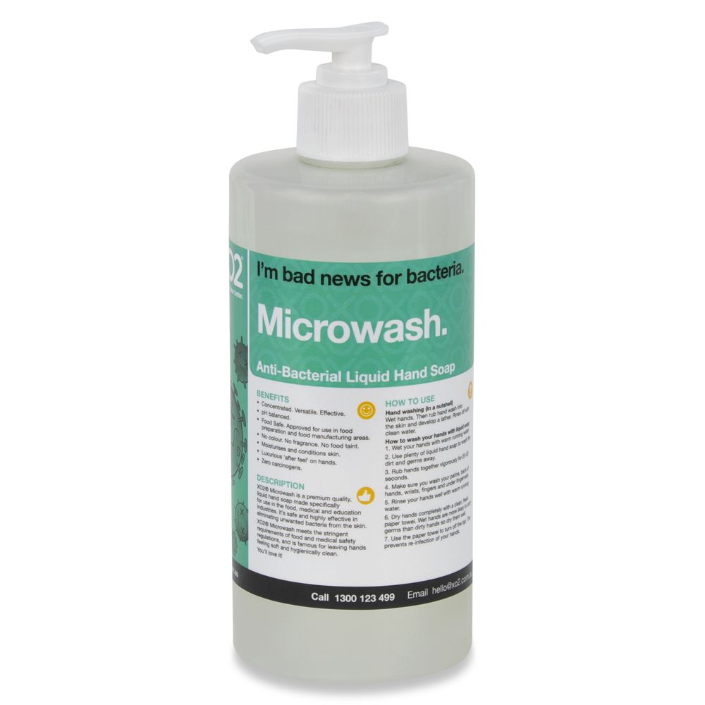 Microwash - Antibacterial Liquid Hand Soap, Body Wash & Hair Shampoo - Fragrance Free