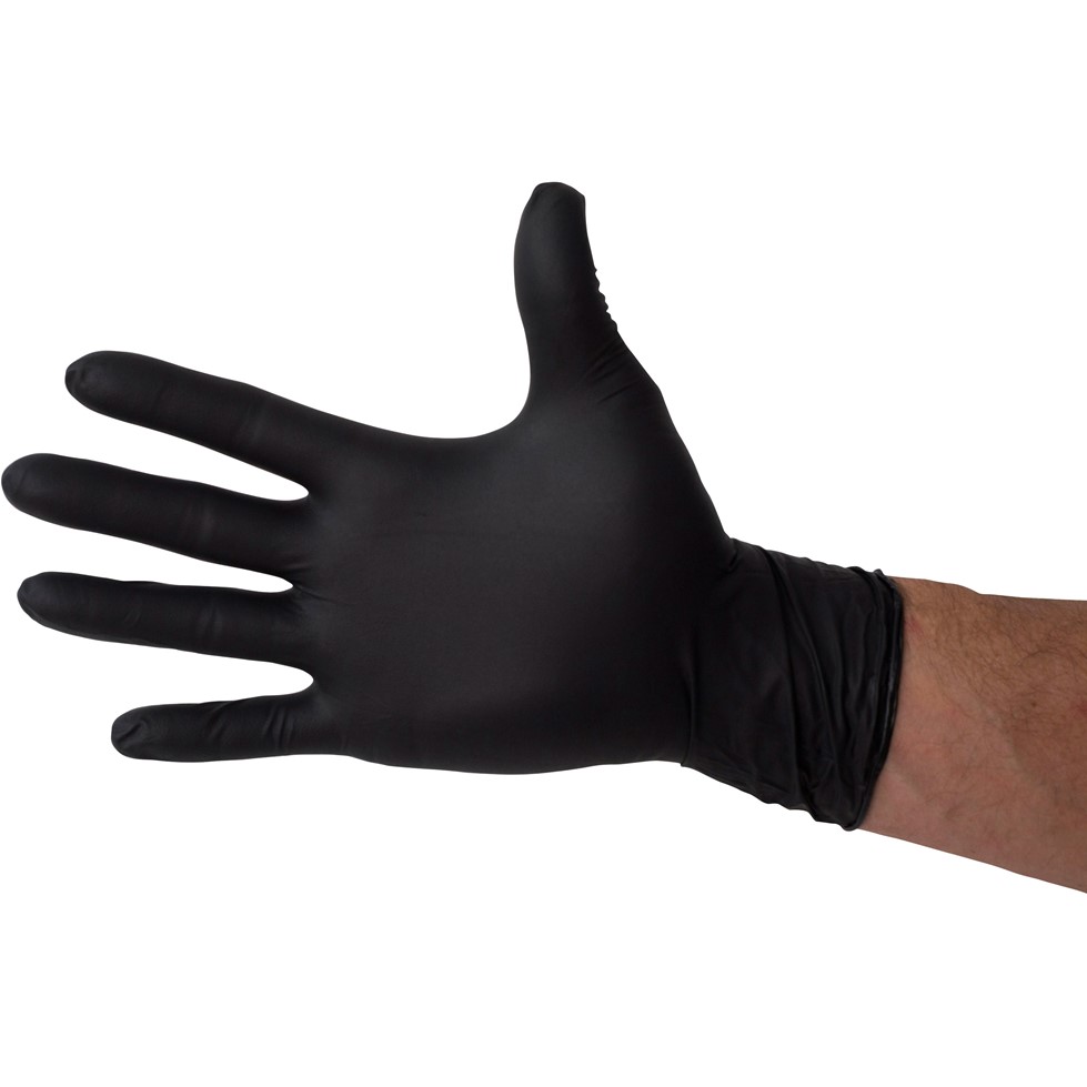 Black Nitrile Gloves - Powder Free, Disposable