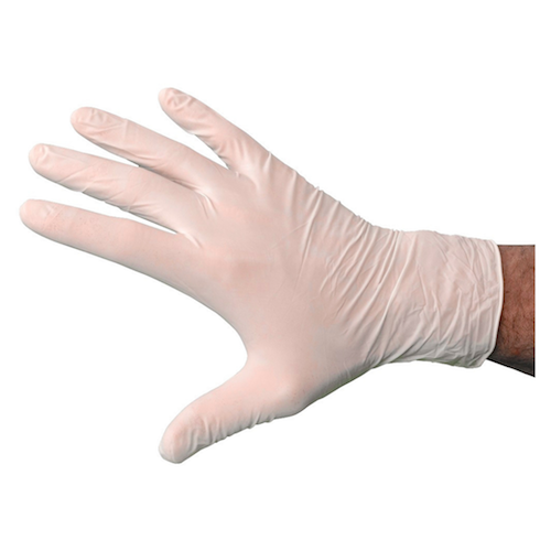White Latex Gloves - Lightly Powdered, Disposable