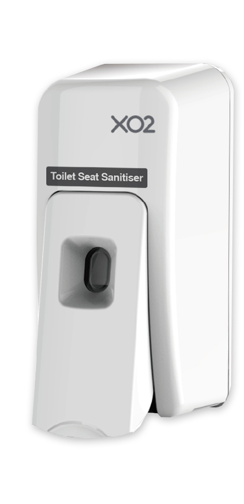 XO2® 'Throne Zone' Toilet Seat Sanitiser Dispenser - Manual Push Spray