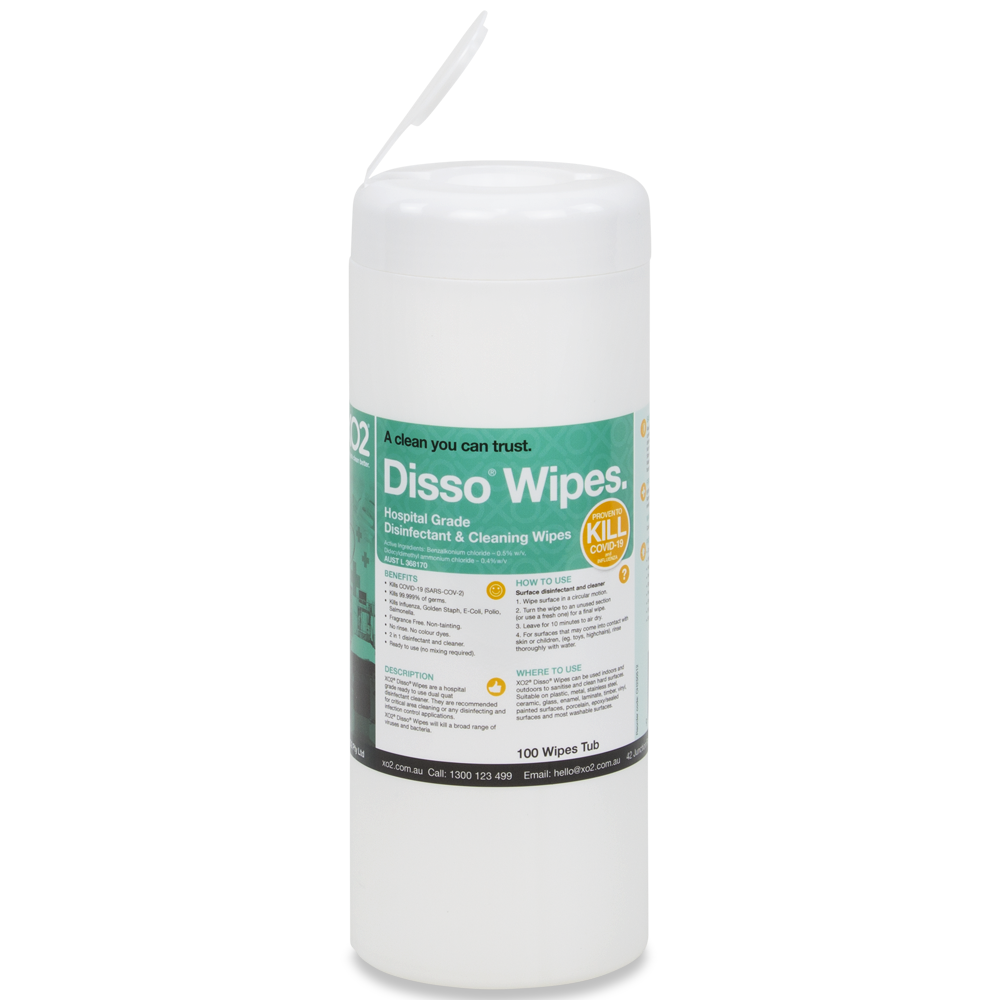 Disso® Wipes - Hospital-Grade Surface Sanitising Disinfectant & Cleaning Wipes - Kills COVID-19, TGA Listed