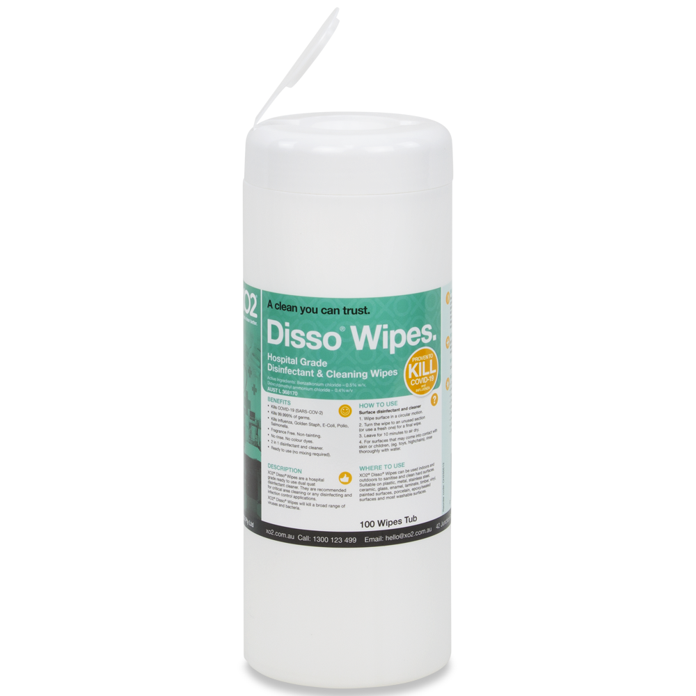Disso® Wipes - Hospital Grade Disinfectant &amp; Cleaner Wipes - Kills COVID-19, TGA Listed