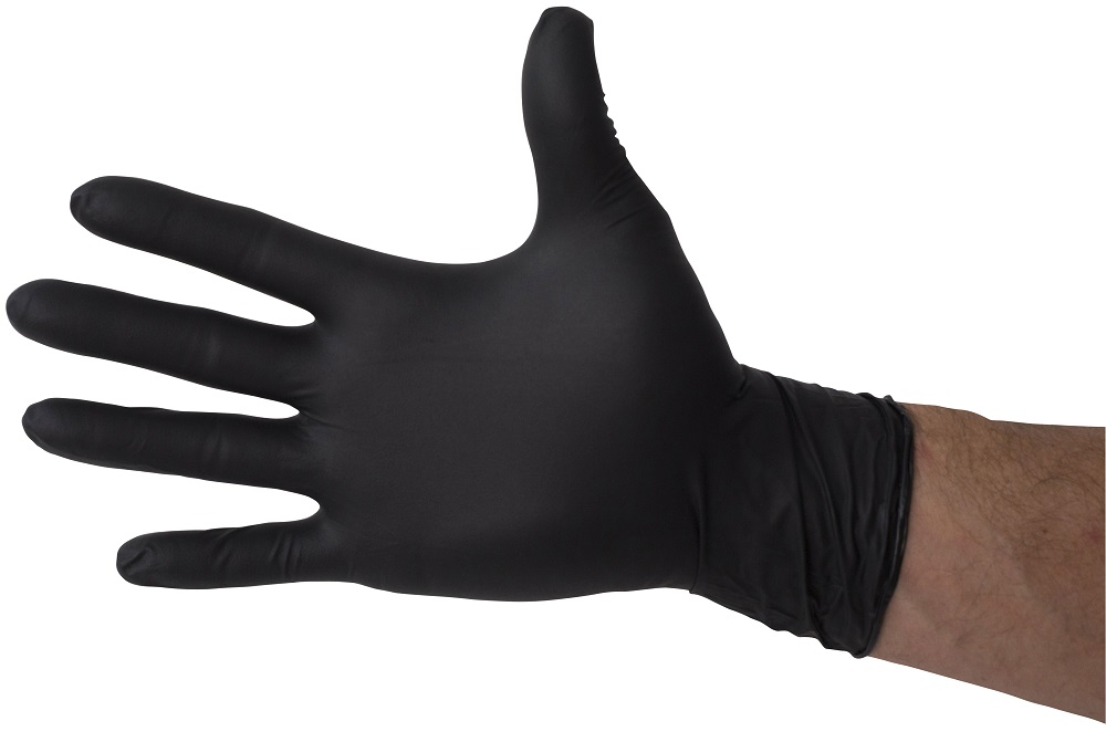 Black Nitrile/Vinyl Blend Gloves - Powder Free, Disposable