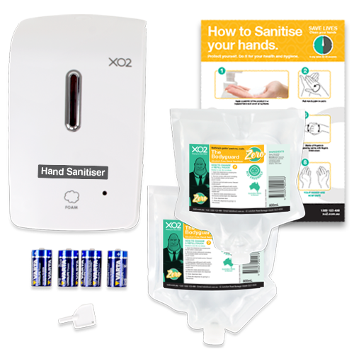 The Bodyguard Zero - Touch-Free Alcohol-Free Hand Sanitiser Dispenser Starter Kit