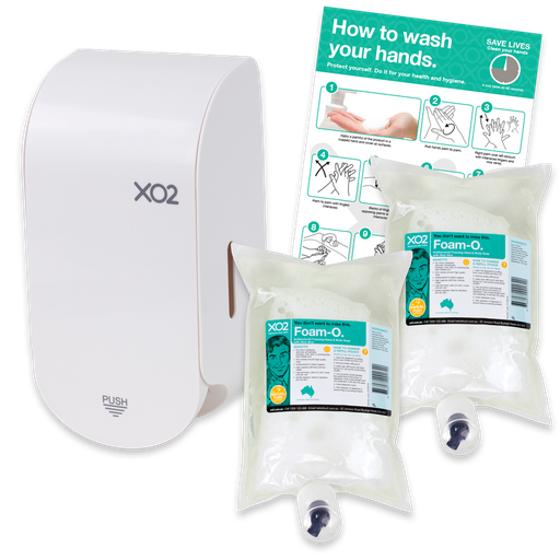 Foam-O - Hand, Hair & All Over Body Wash Dispenser Starter Kit - Manual Push Foam
