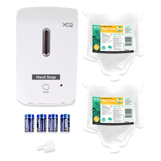 XO2® High Five Zero Touch-Free Antibacterial Foaming Hand Soap Starter Kit