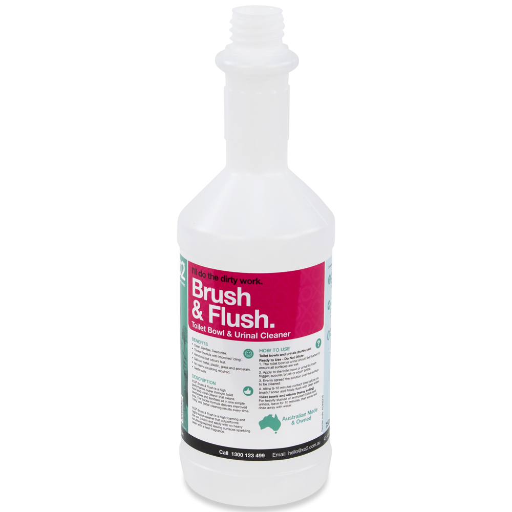 750ml Brush &amp; Flush Labelled Empty Bottle