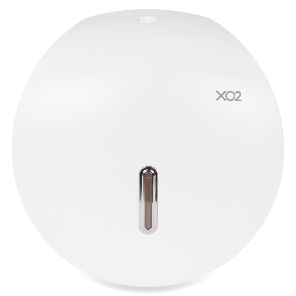 XO2® White Jumbo Commercial Toilet Roll Dispenser - Single Roll Capacity