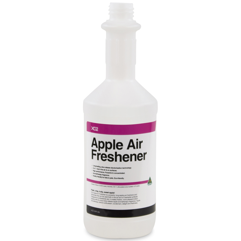 750ml XO2 Apple Air Freshener Labelled Empty Bottle - Refillable & Recyclable (Lids & triggers not included)