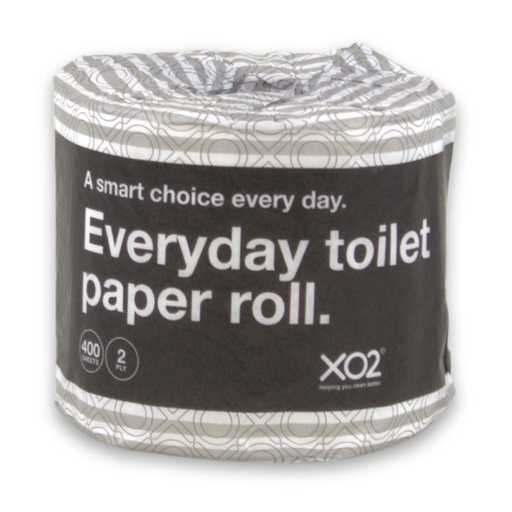 [BP062014] XO2® 2ply 400 Sheet Everyday Toilet Paper Rolls - Individually Wrapped