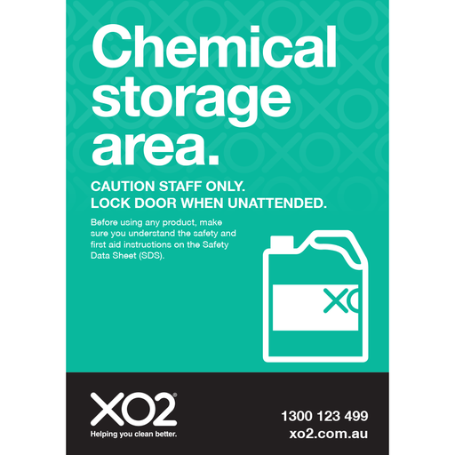 [TD400116] XO2® 'Chemical Storage Area' Safety Sign - Splash Resistant