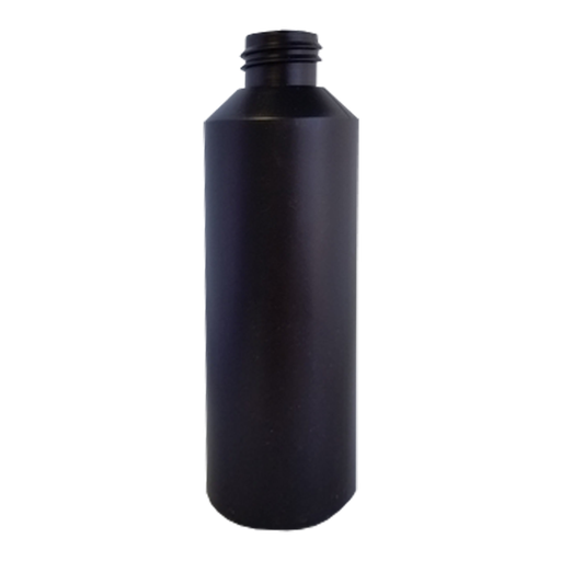 [AC005714] 250ml Straight Sided Bottle - No Neck, Empty, Black, 28mm Screw Thread