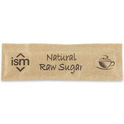 [CA014400] Natural Raw Sugar Flat Sachet Sticks - Single Serve Portions