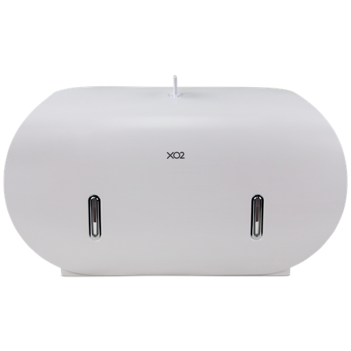 [BP070612] XO2® White Double Jumbo Commercial Toilet Roll Dispenser - 2 Roll Capacity