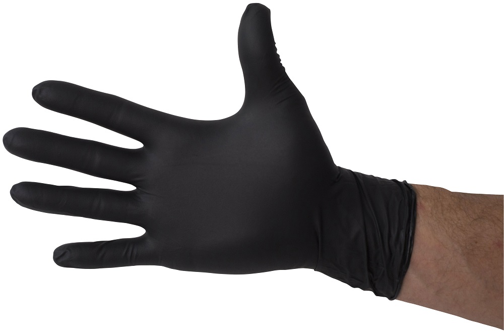 Nitrile/Vinyl Disposable Gloves - Black, Powder Free