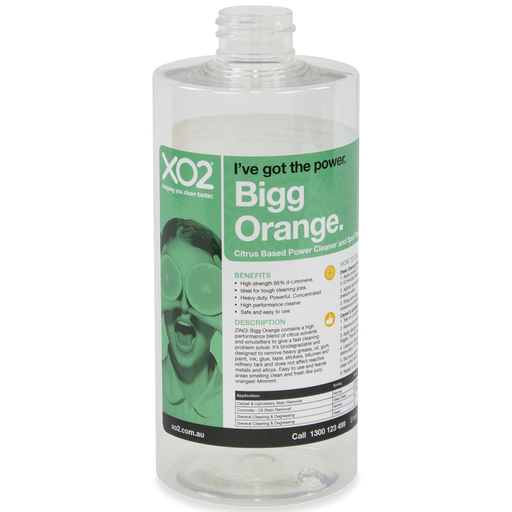 [AC005000] 500ml Bigg Orange Labelled Empty Bottle - Refillable & Recyclable - Trigger/Cap Not Included