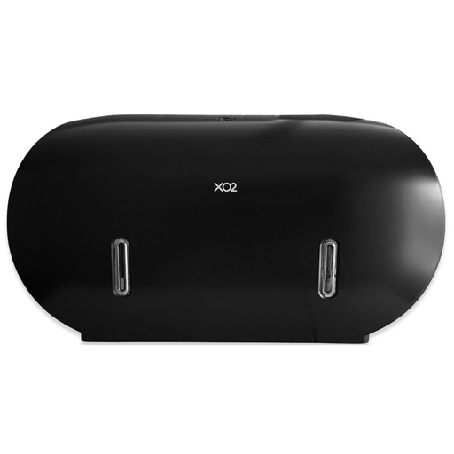 [BP070642] XO2® Black Double Jumbo Commercial Toilet Roll Dispenser - 2 Roll Capacity