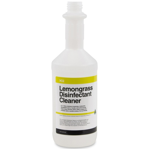 [AC002117] 750ml XO2 Lemongrass Disinfectant Cleaner Labelled Empty Bottle - Refillable & Recyclable (Lids & triggers not included)