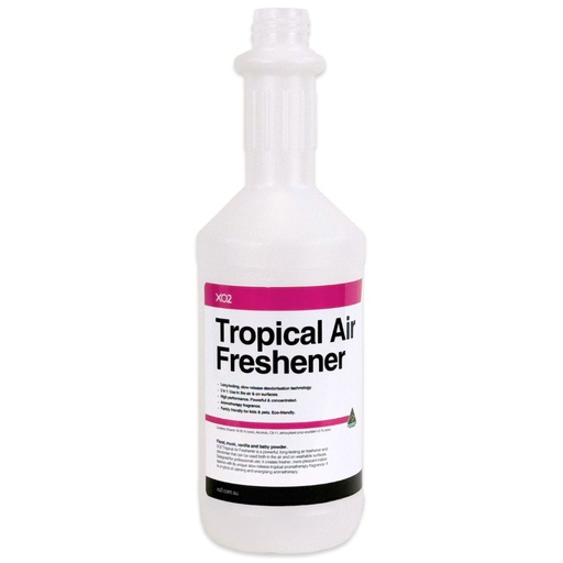 [AC002154] 750ml XO2 Tropical Air Freshener Labelled Empty Bottle - Refillable & Recyclable (Lids & triggers not included)